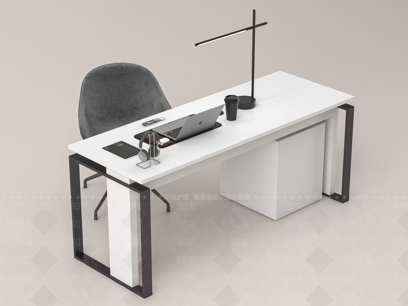 现代办公桌椅3D模型下载【ID:1156928302】