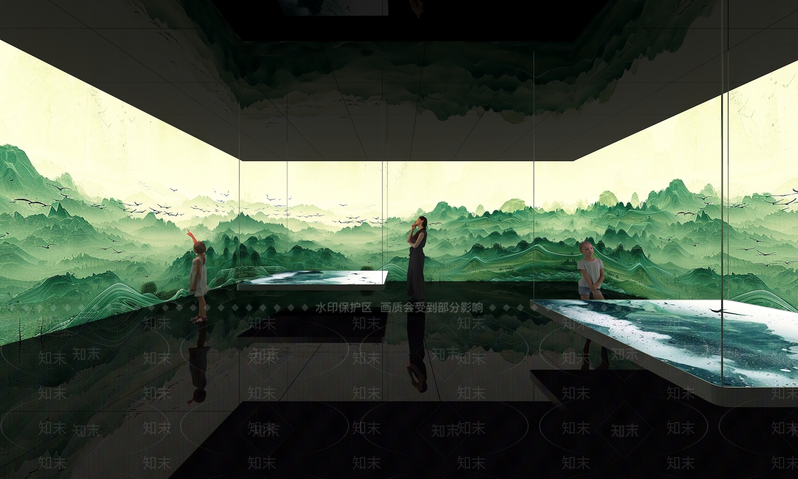 新中式艺术展厅3D模型下载【ID:1156928412】