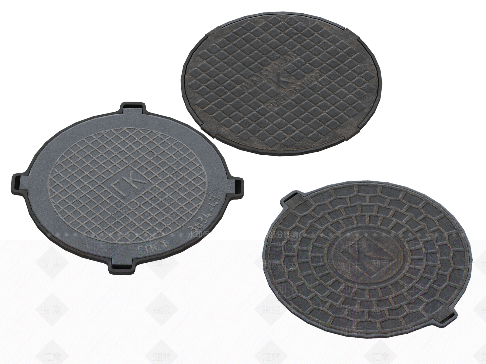 现代下水道井盖3D模型下载【ID:1156928826】
