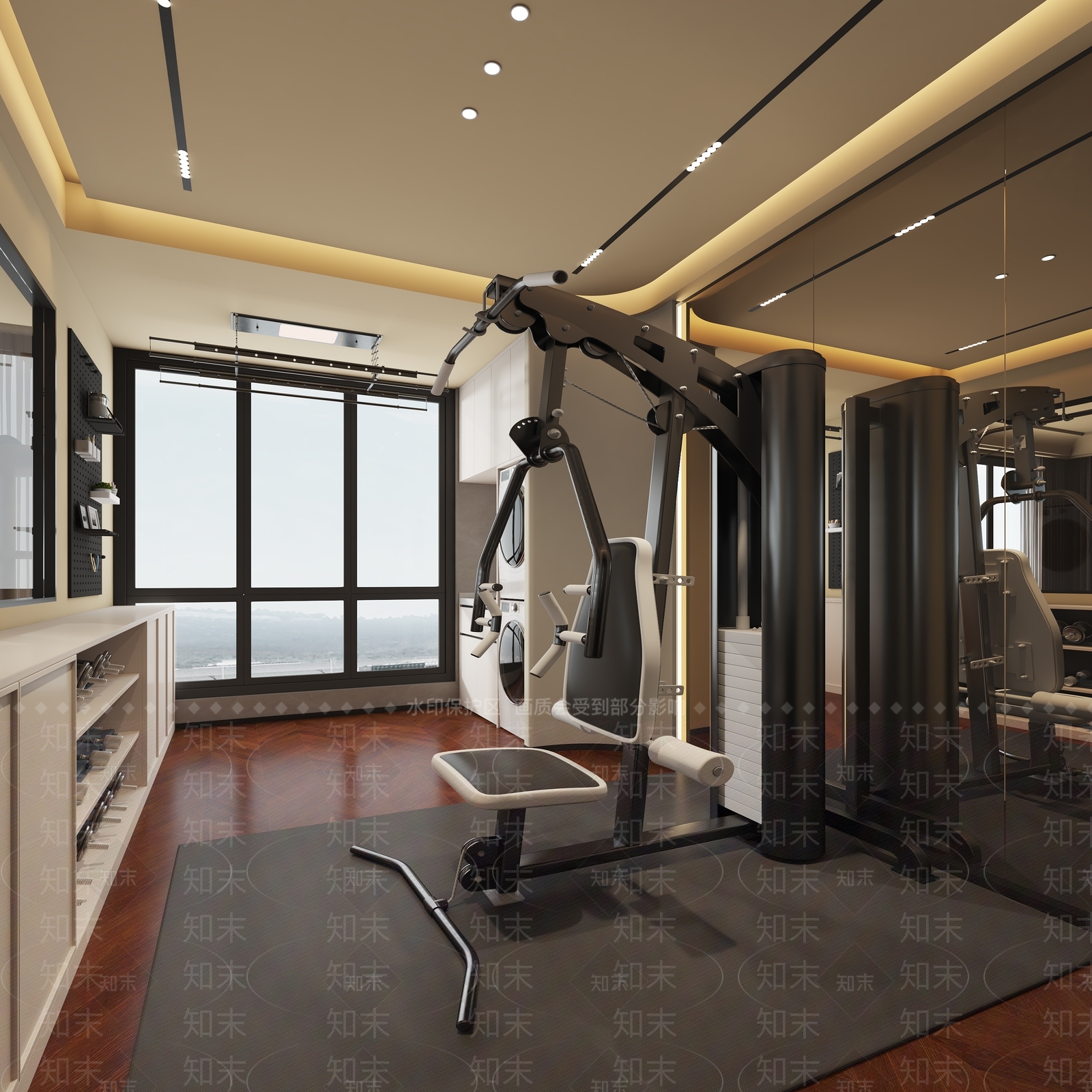 现代家庭健身房3D模型下载【ID:1156930221】