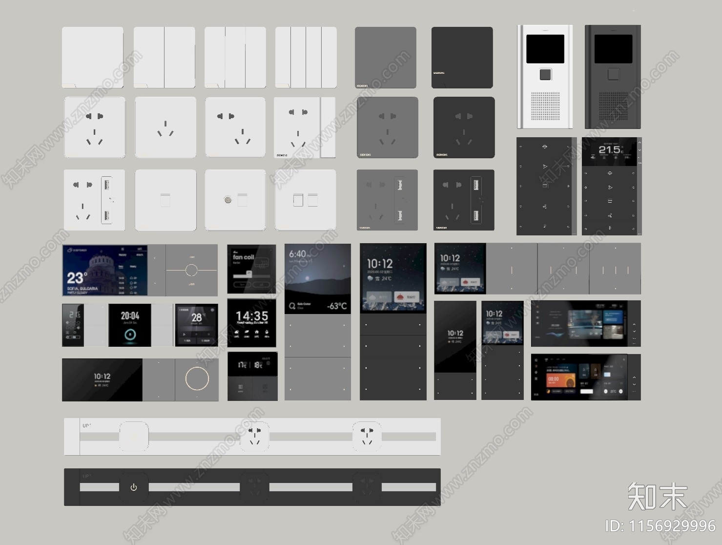 现代开关插座组合SU模型下载【ID:1156929996】