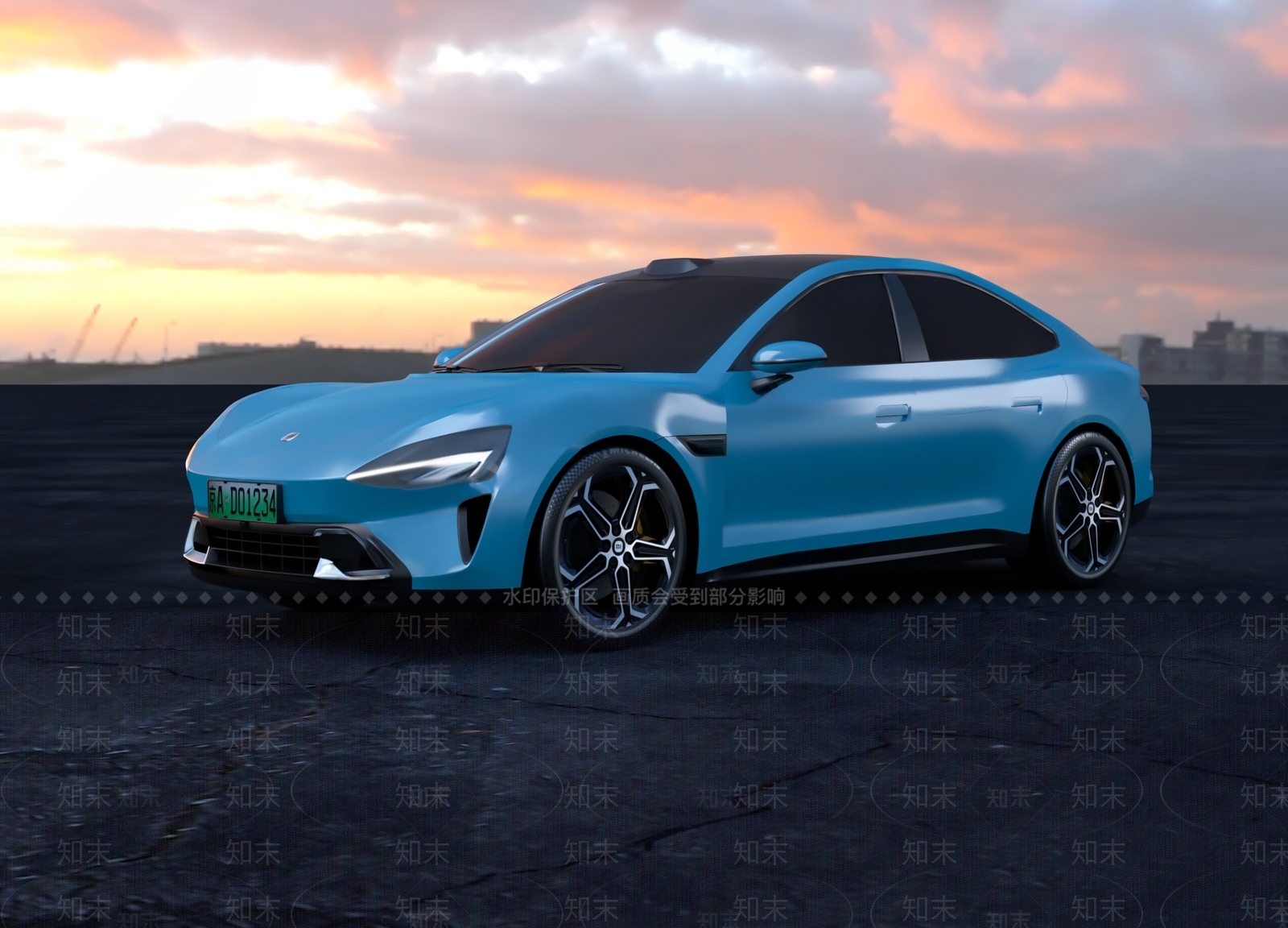 小米汽车7蓝色SU模型下载【ID:1156935594】