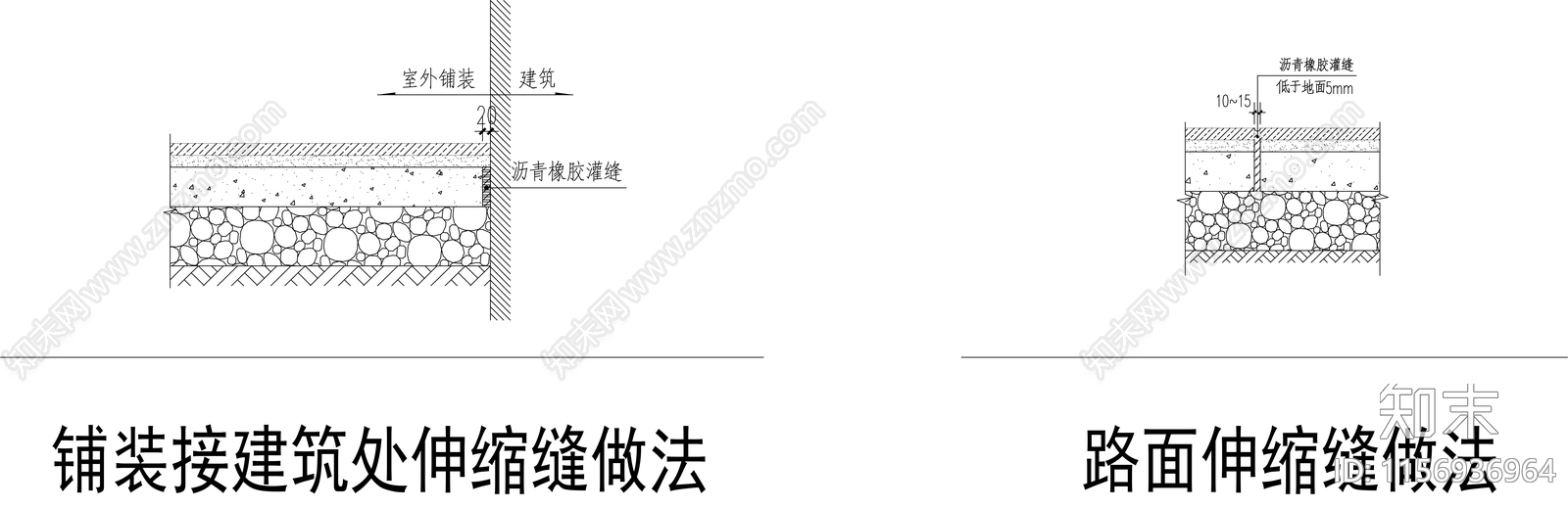 道路伸缩缝做法cad施工图下载【ID:1156936964】