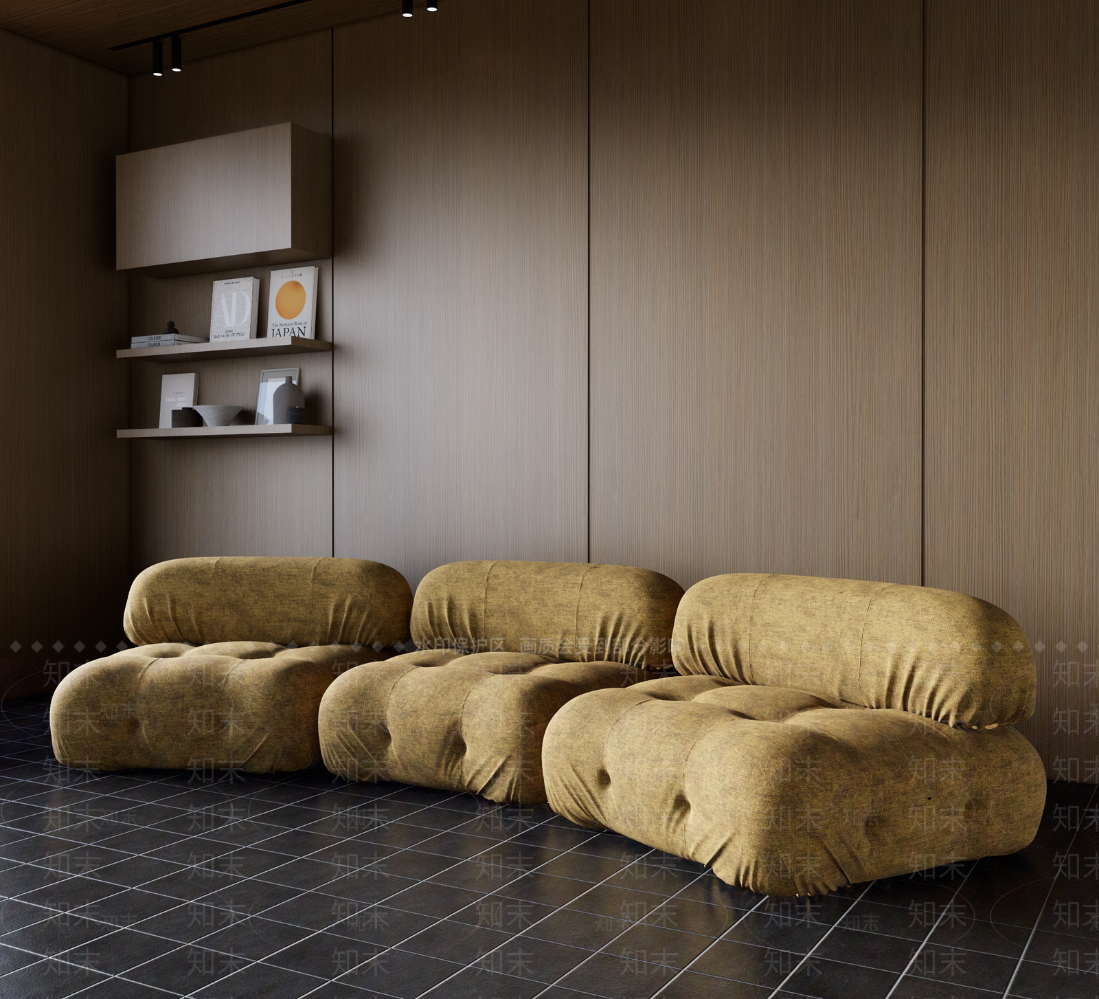 现代三人沙发3D模型下载【ID:1156938837】