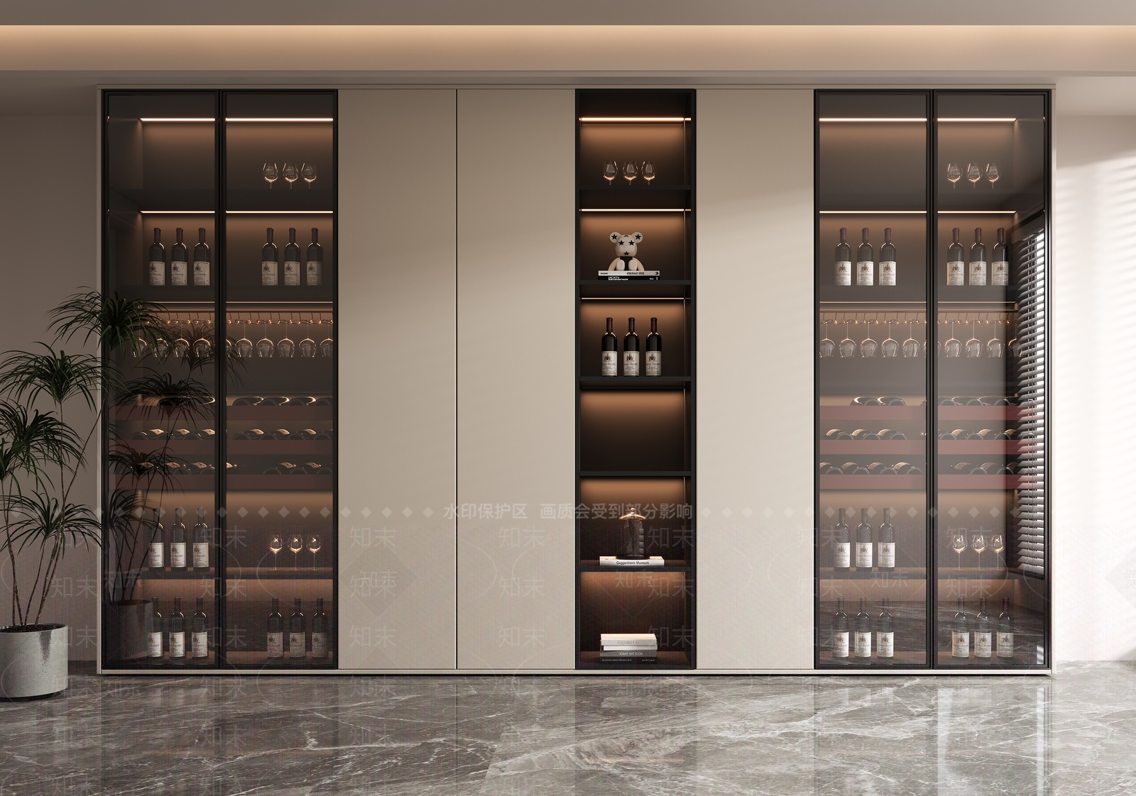 现代红酒柜3D模型下载【ID:1156940054】