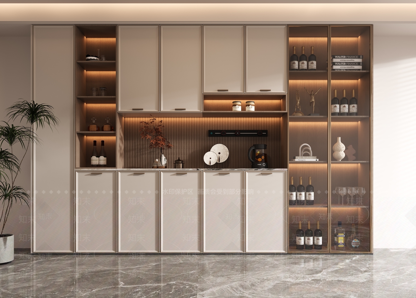 现代红酒柜3D模型下载【ID:1156942906】