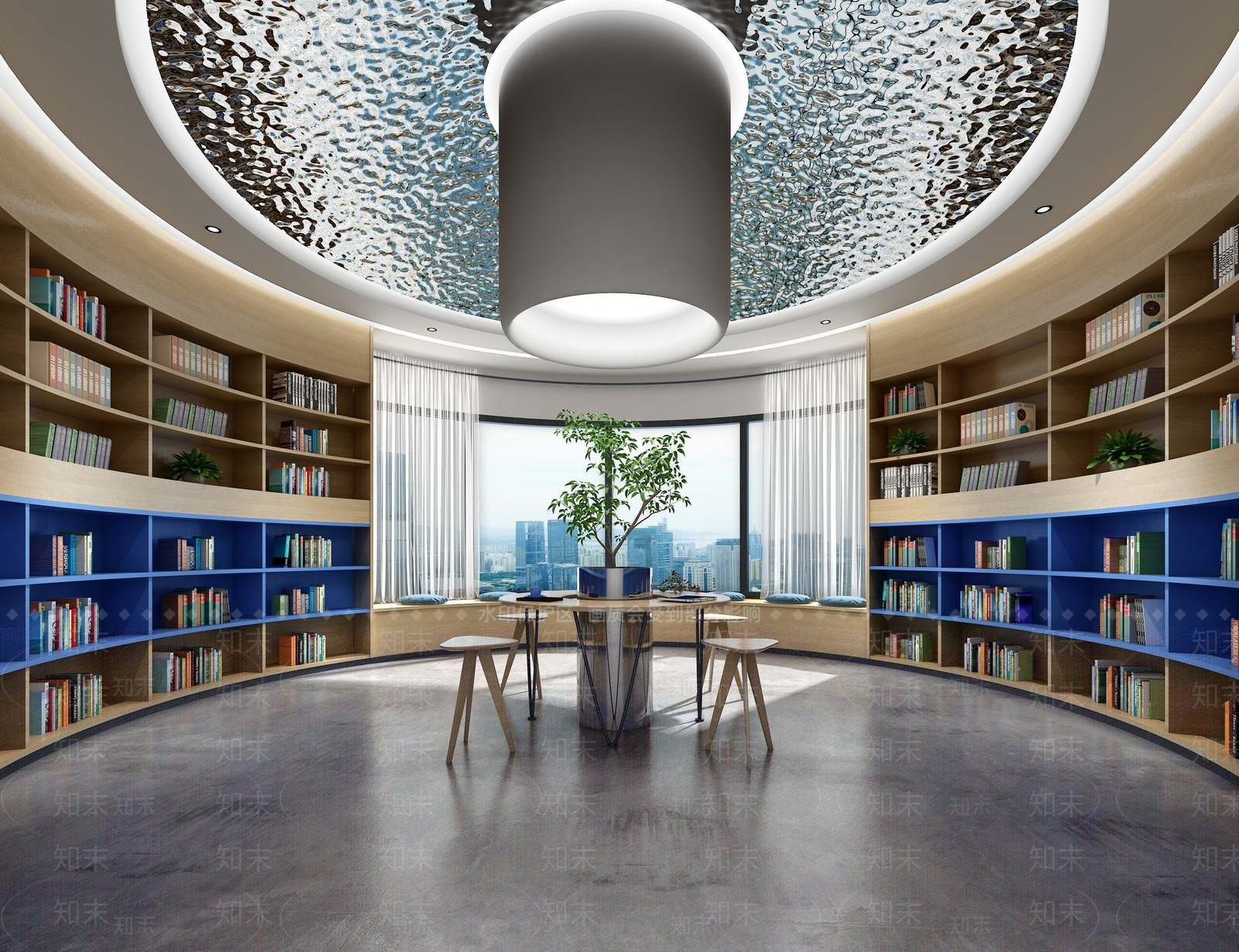 现代图书馆3D模型下载【ID:1156943336】