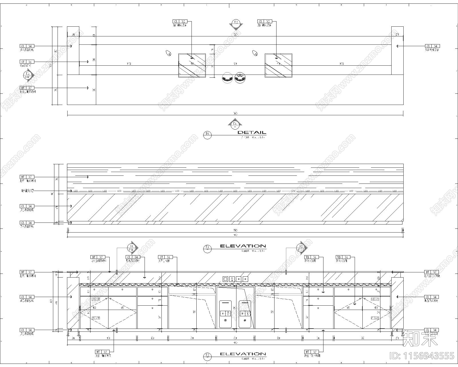 接待区服务台节点大样图施工图下载【ID:1156943555】