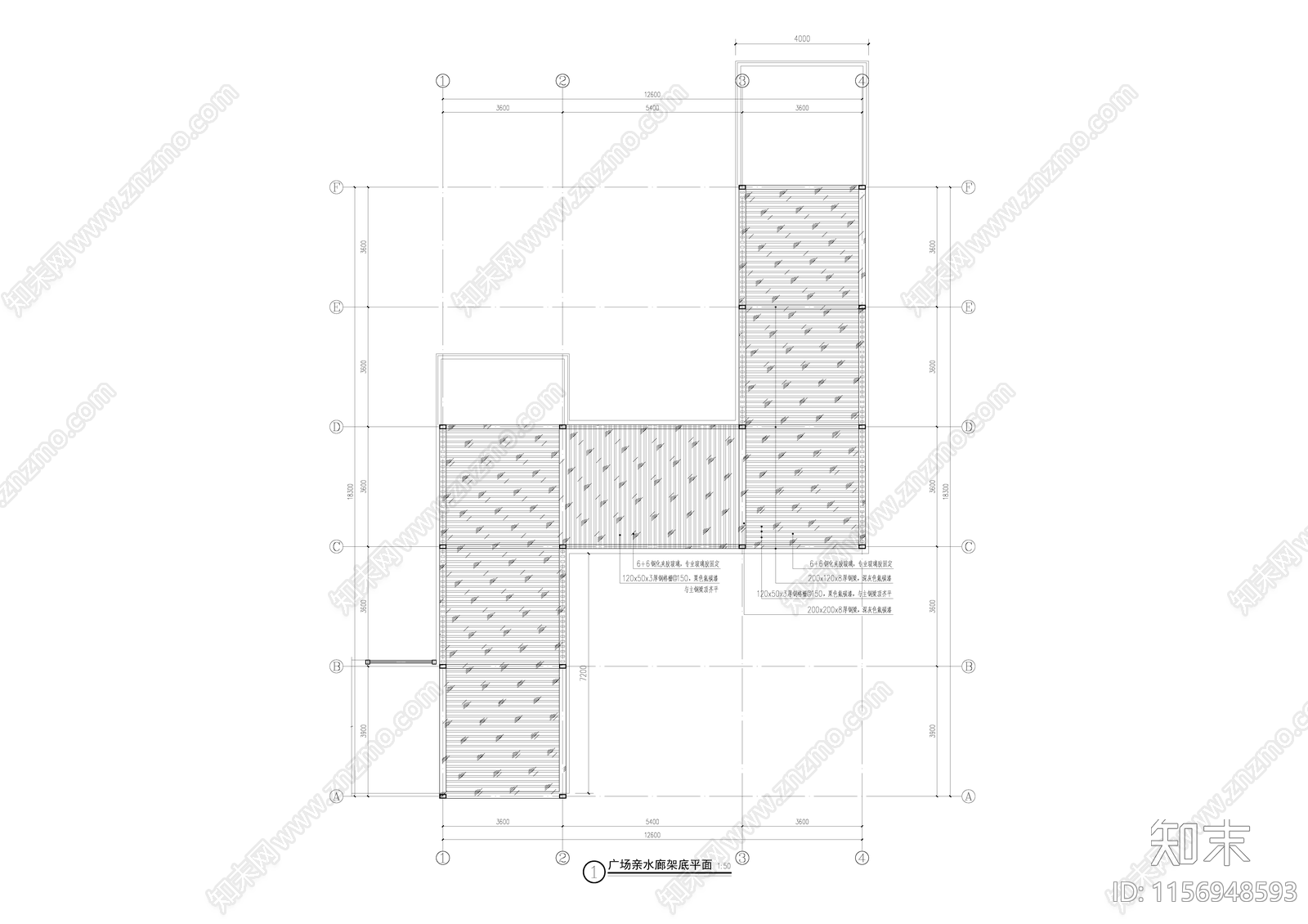 廊架cad施工图下载【ID:1156948593】