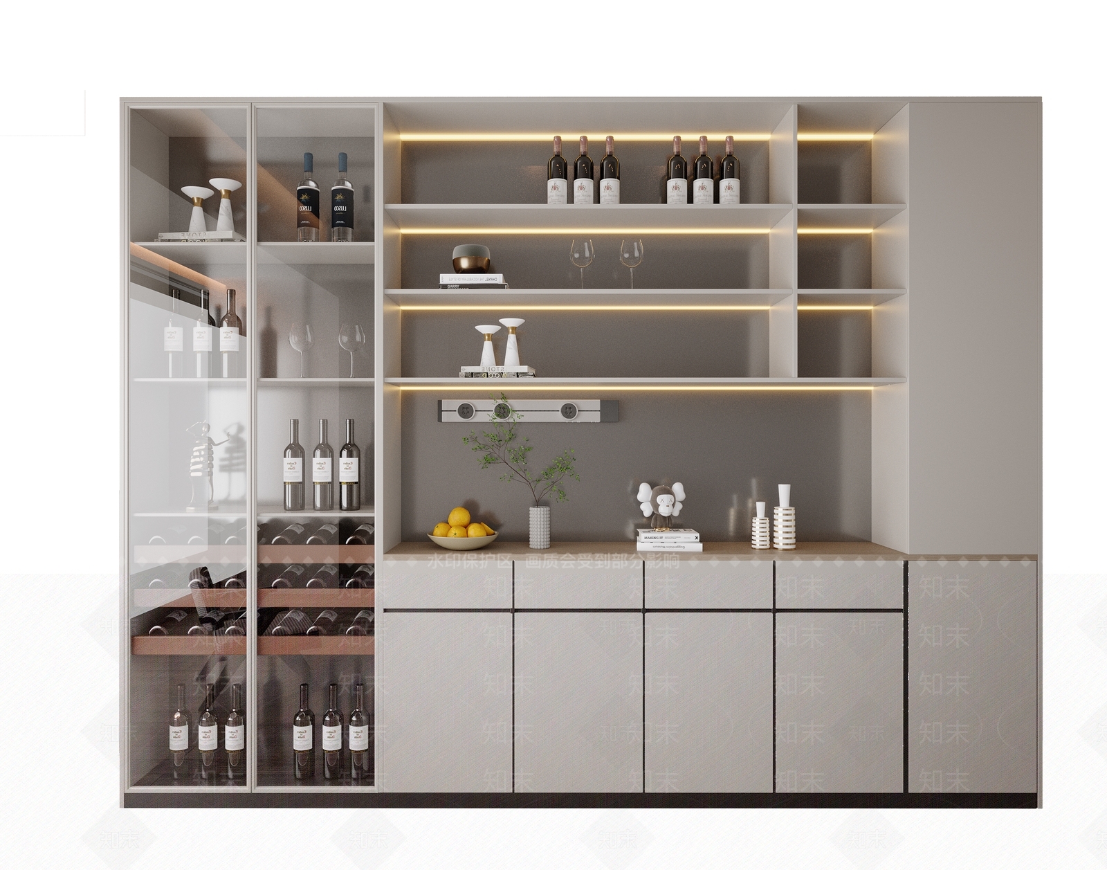 现代红酒柜3D模型下载【ID:1156951613】