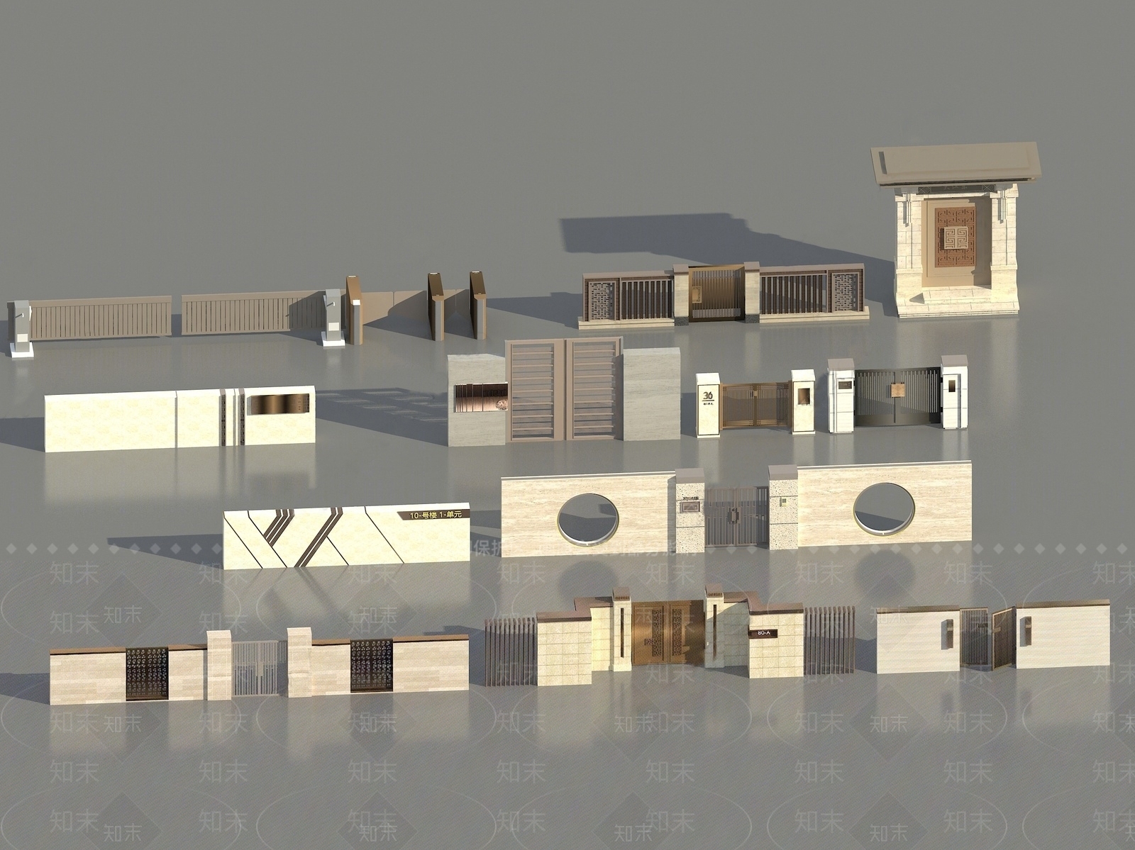 新中式入户铁艺3D模型下载【ID:1156952578】