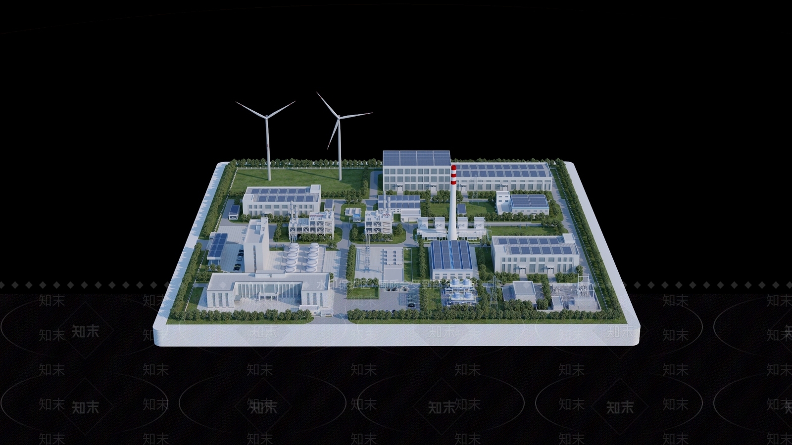 现代化工厂鸟瞰3D模型下载【ID:1159044408】