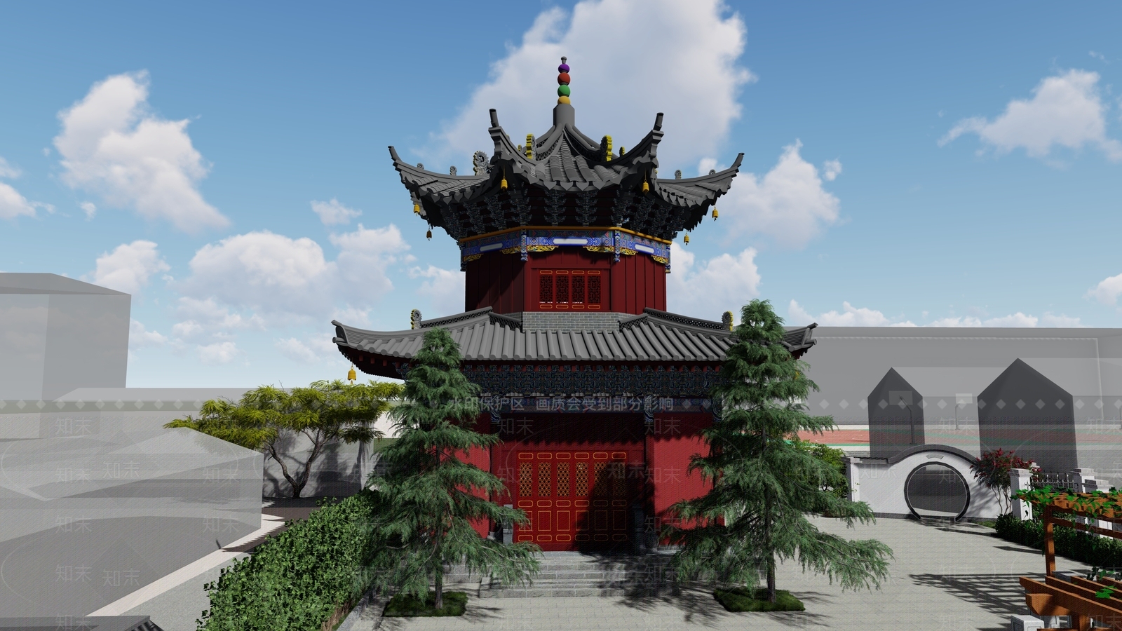 中式古建SU模型下载【ID:1156961124】