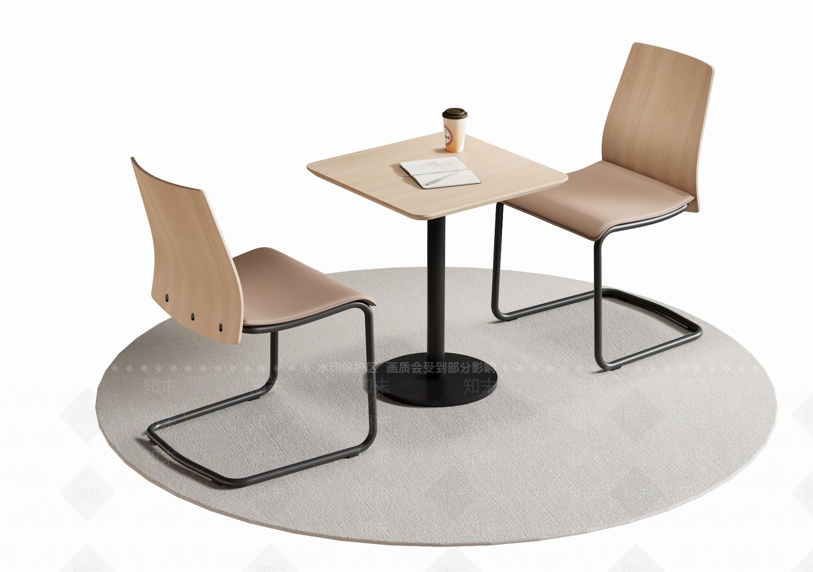现代休闲桌椅组合3D模型下载【ID:1156959370】
