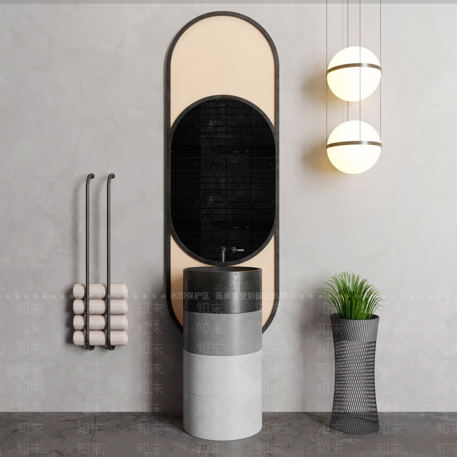 现代洗手台3D模型下载【ID:1156961009】