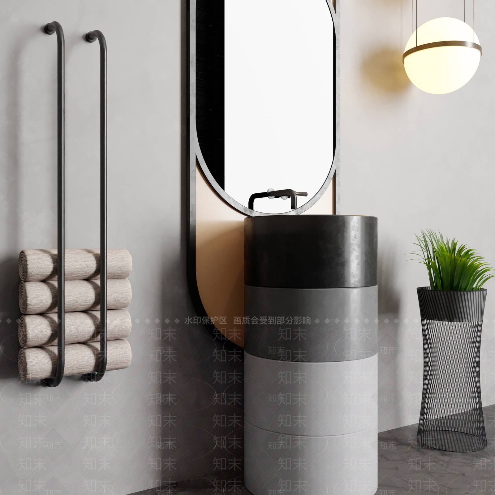 现代洗手台3D模型下载【ID:1156961009】