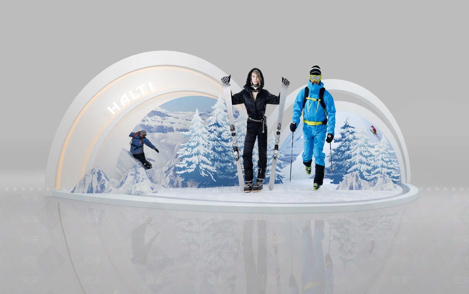 现代橱窗美陈3D模型下载【ID:1156962709】