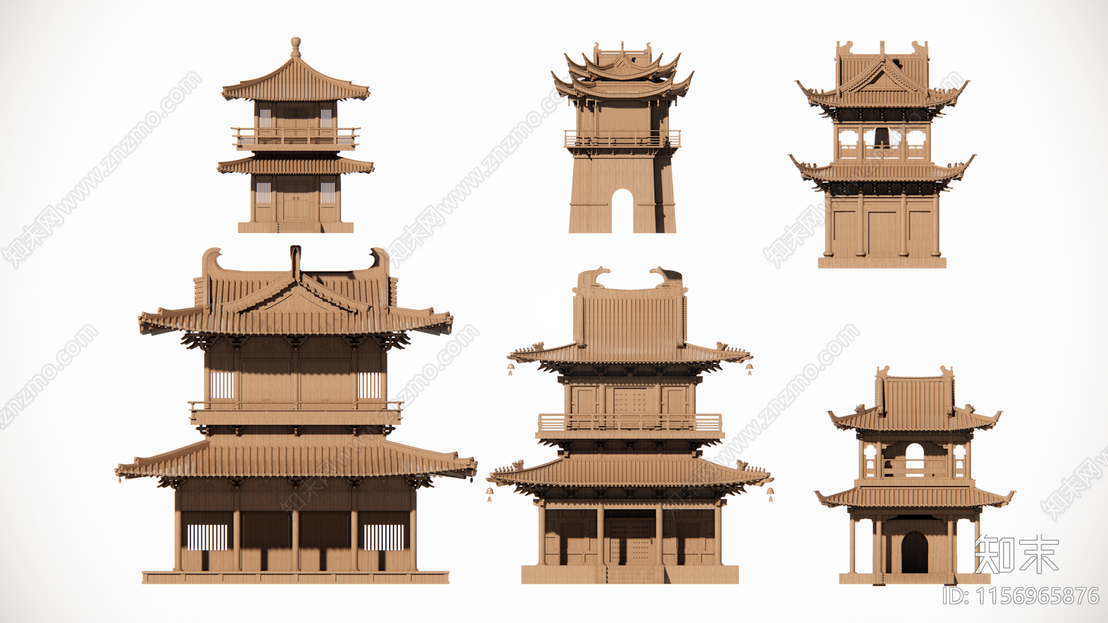 中式古建筑SU模型下载【ID:1156965876】