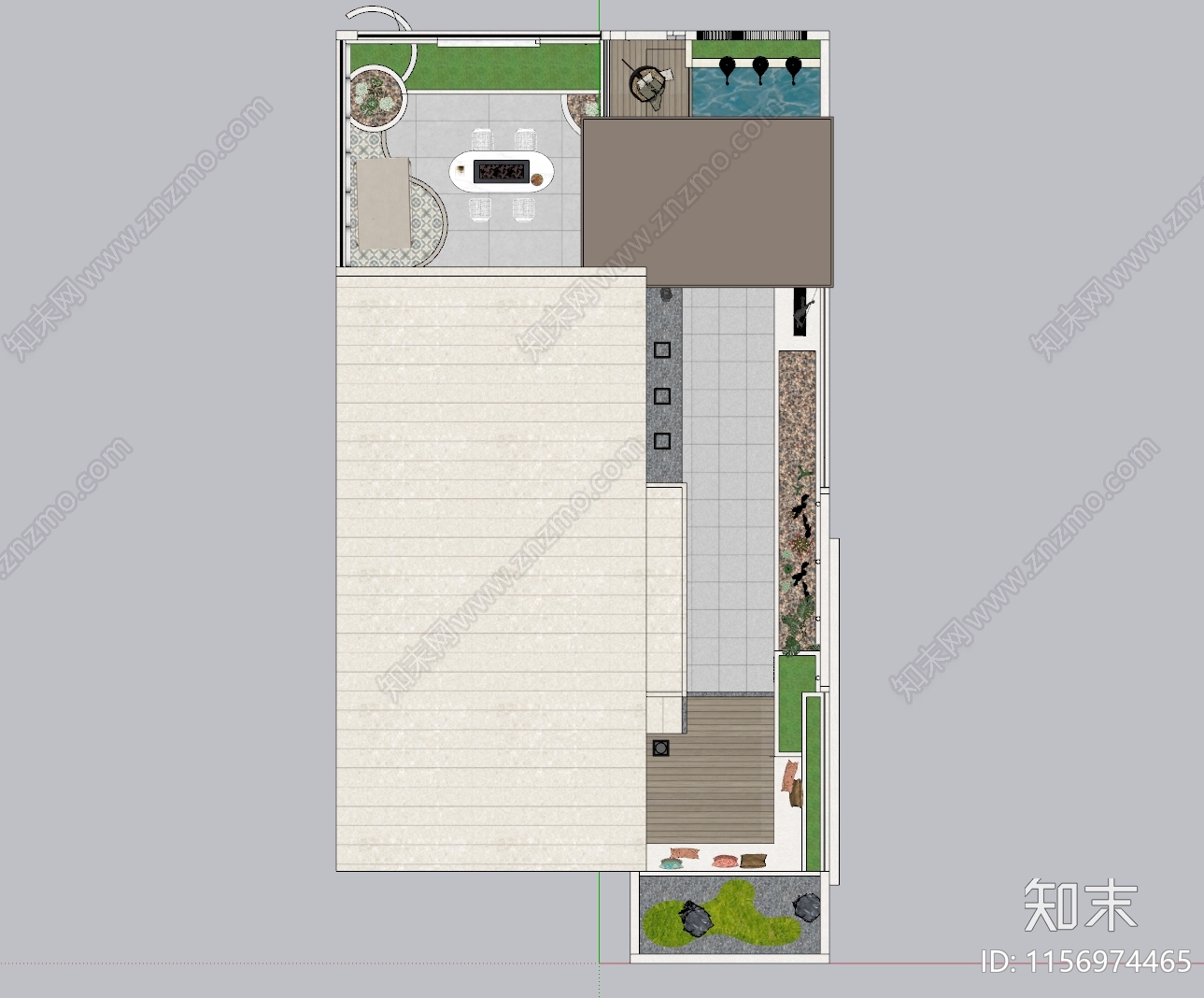 现代法式庭院SU模型下载【ID:1156974465】