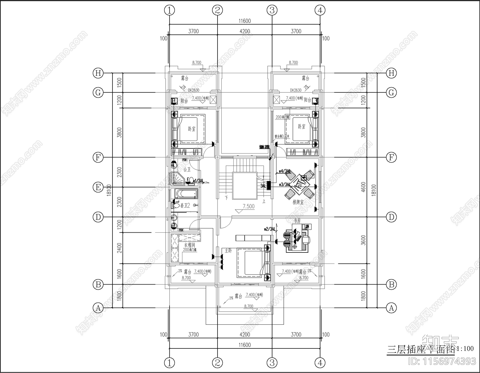 三层自建房cad施工图下载【ID:1156974393】