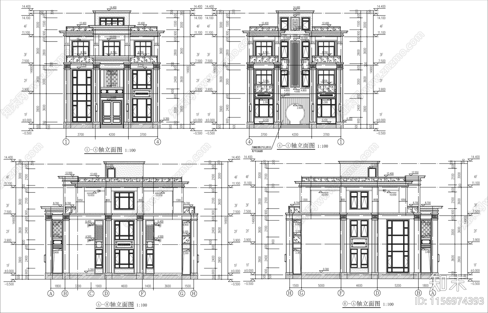 三层自建房cad施工图下载【ID:1156974393】