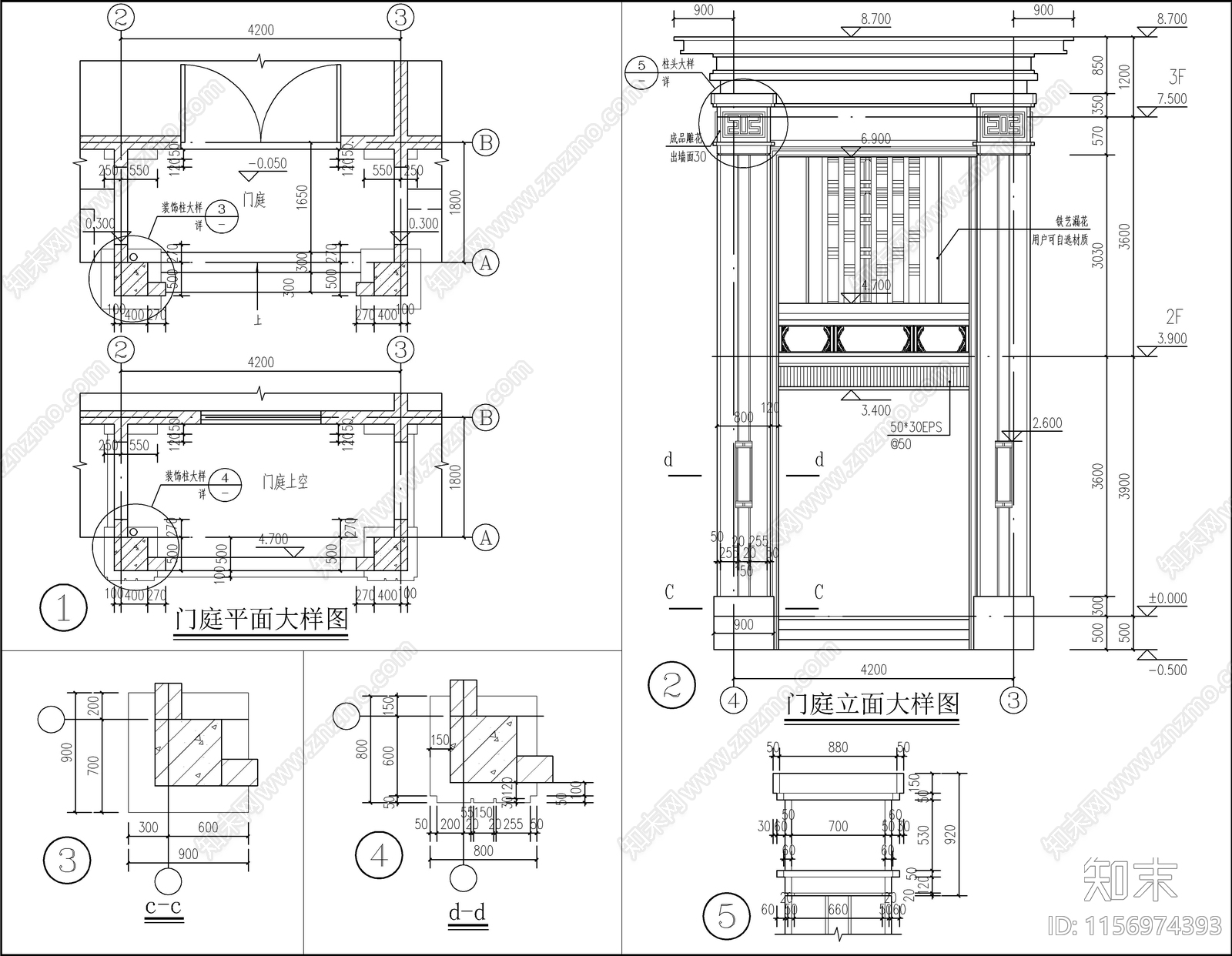 三层自建房cad施工图下载【ID:1156974393】