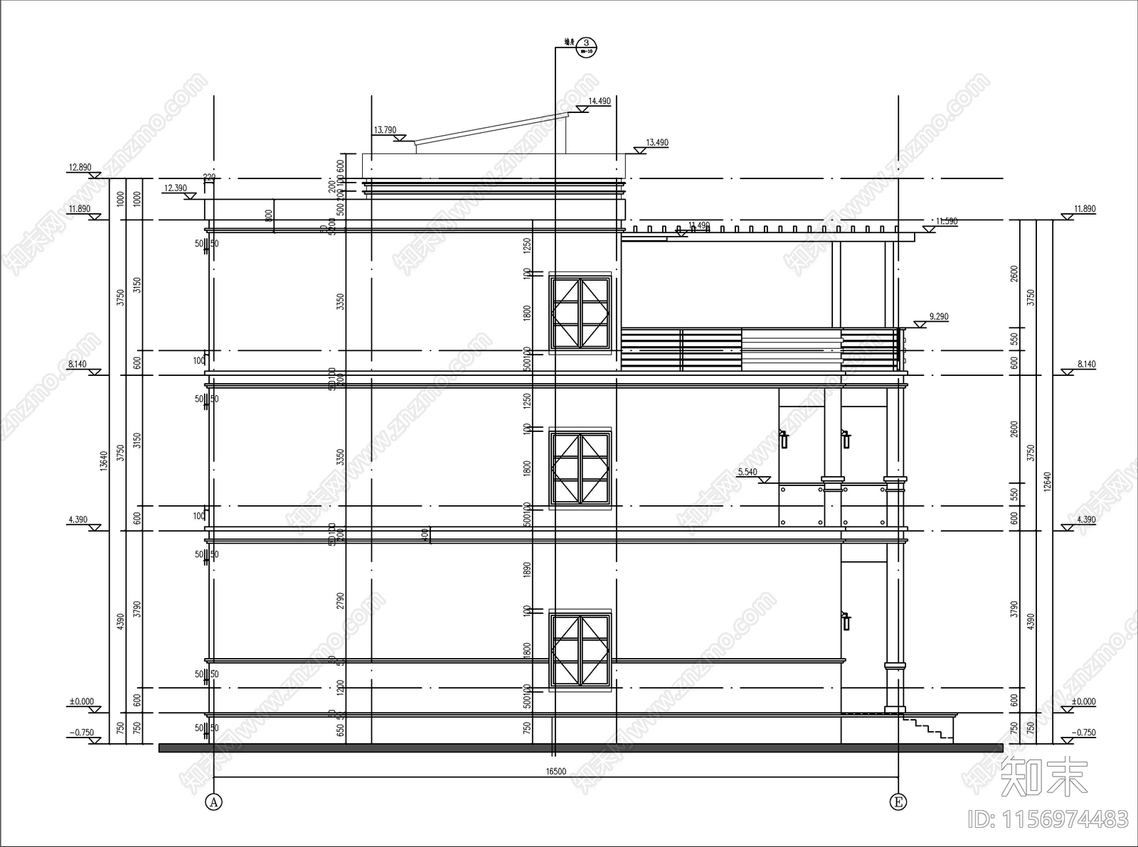 三层自建房cad施工图下载【ID:1156974483】