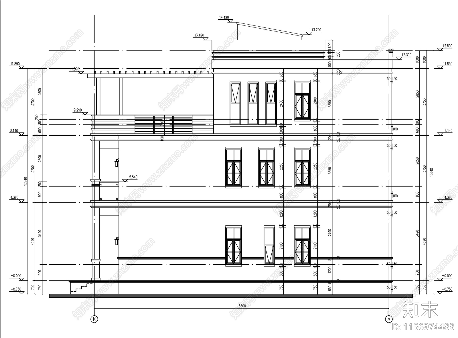 三层自建房cad施工图下载【ID:1156974483】