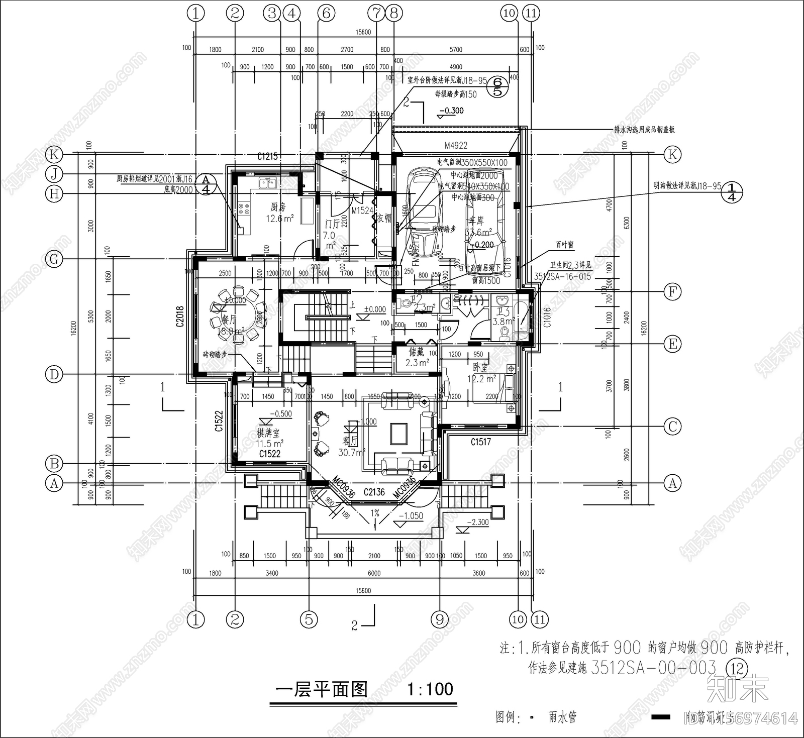 三层欧式自建房cad施工图下载【ID:1156974614】