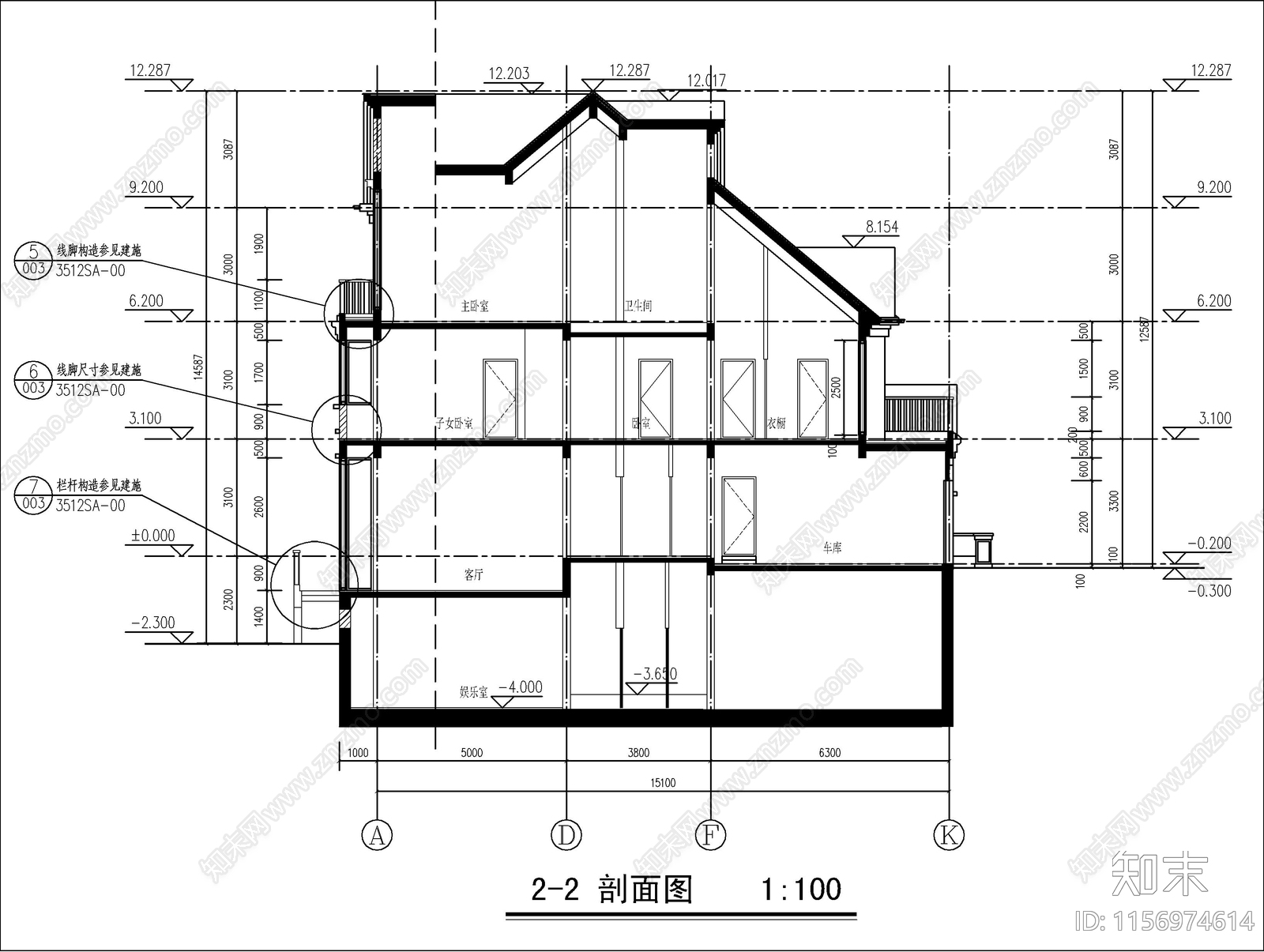三层欧式自建房cad施工图下载【ID:1156974614】