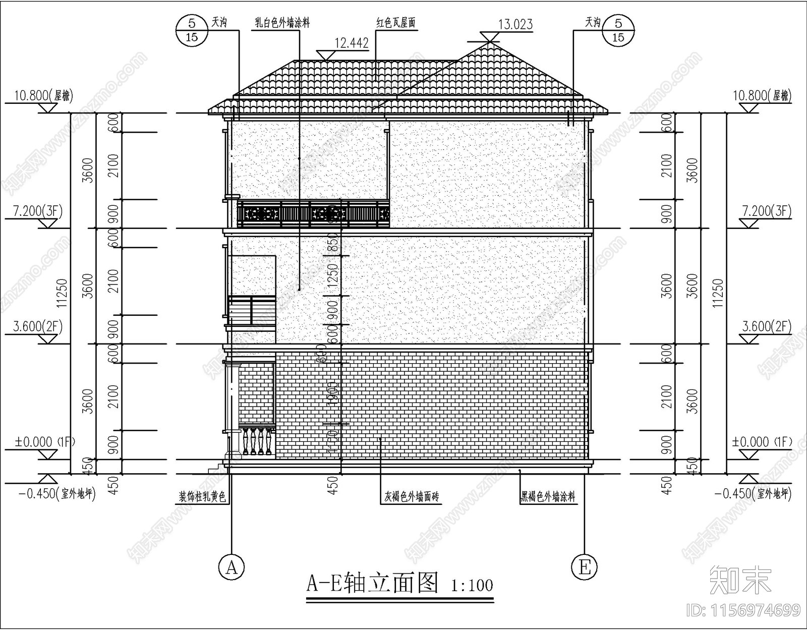 三层自建房cad施工图下载【ID:1156974699】