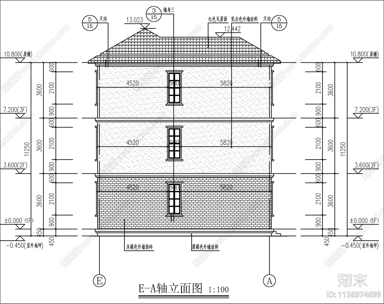 三层自建房cad施工图下载【ID:1156974699】