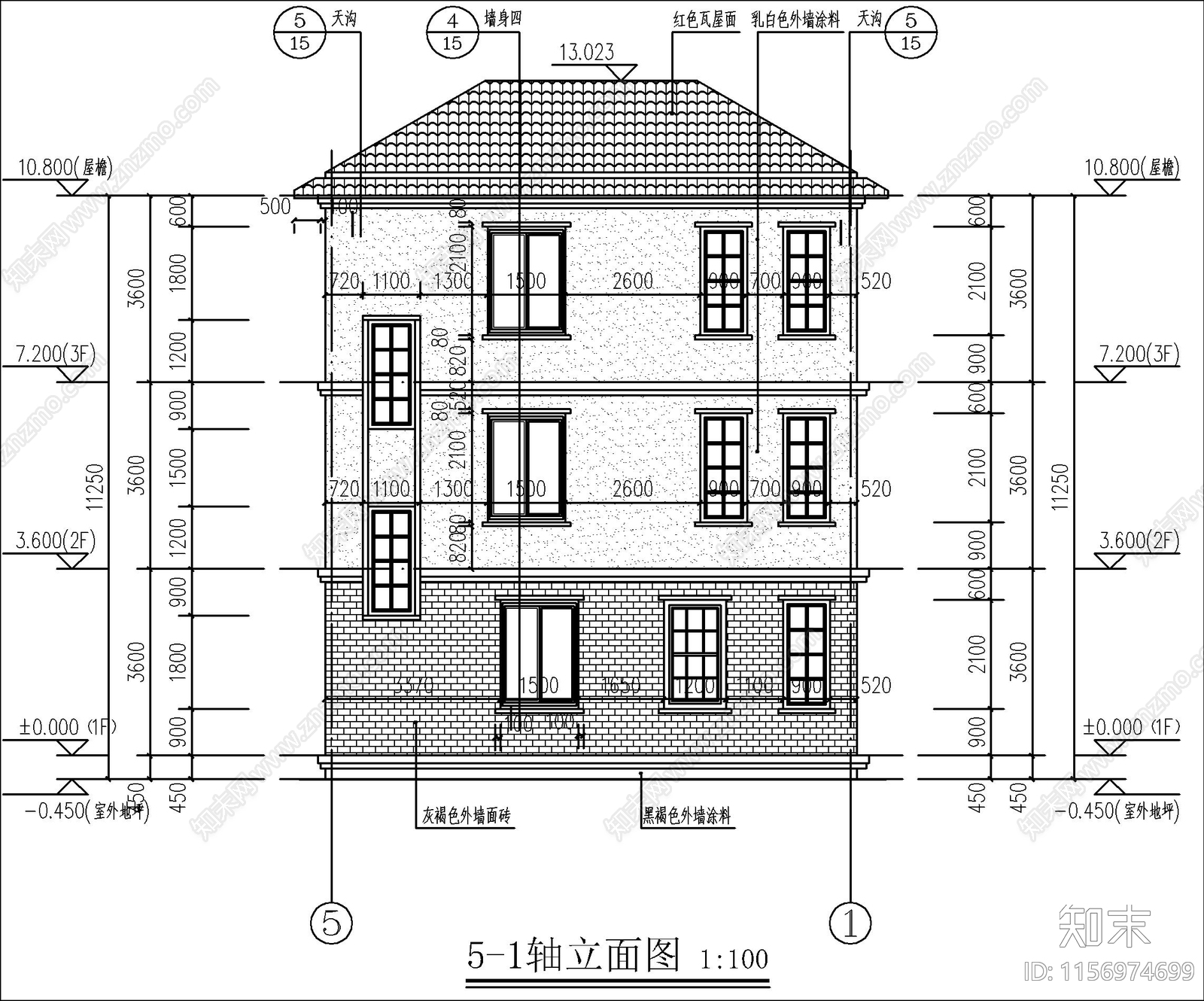 三层自建房cad施工图下载【ID:1156974699】