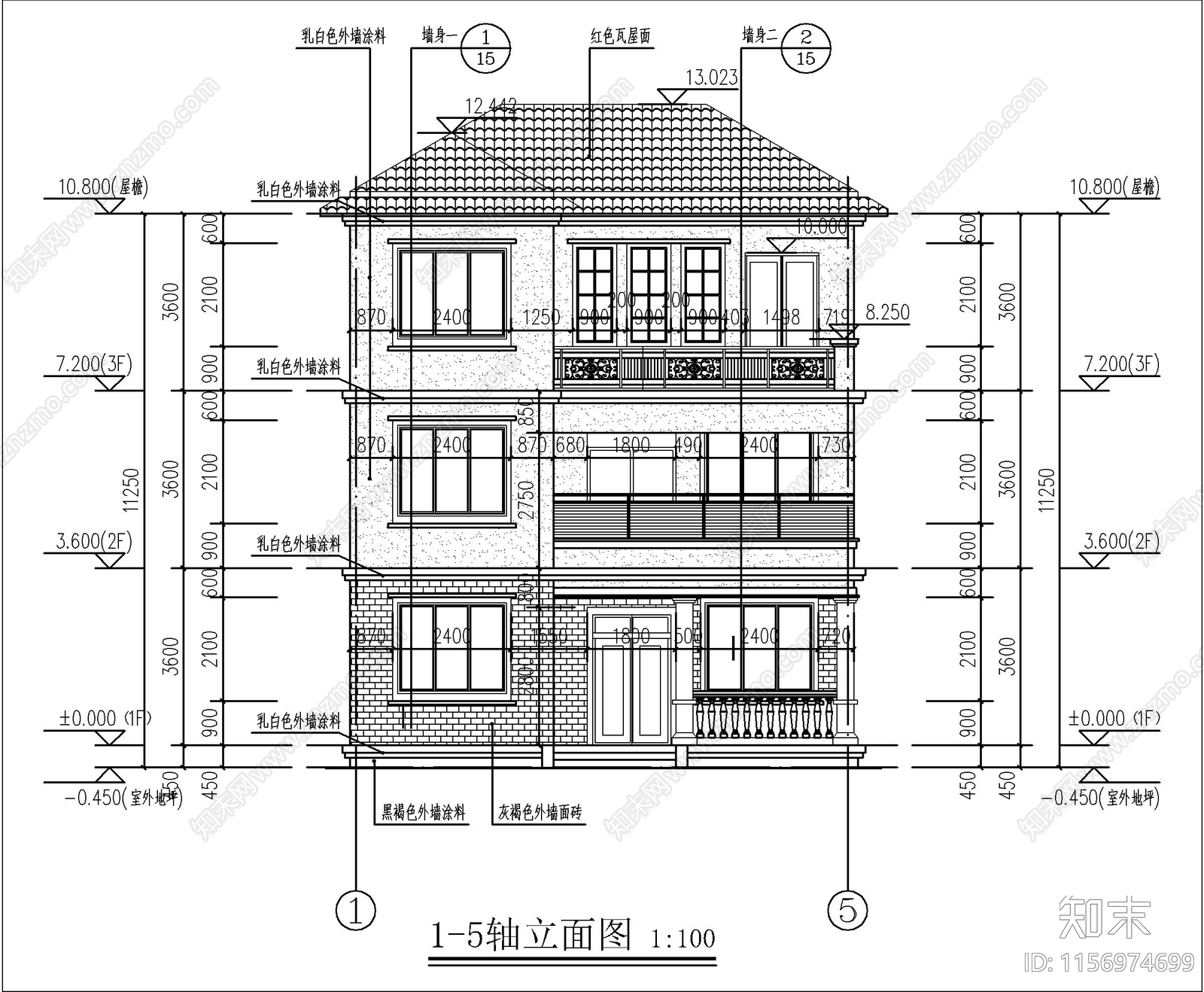 三层自建房cad施工图下载【ID:1156974699】