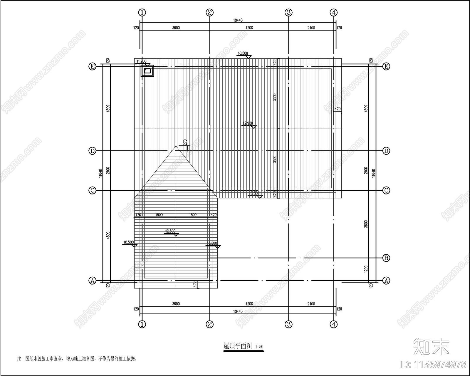 新中式三层自建房cad施工图下载【ID:1156974978】