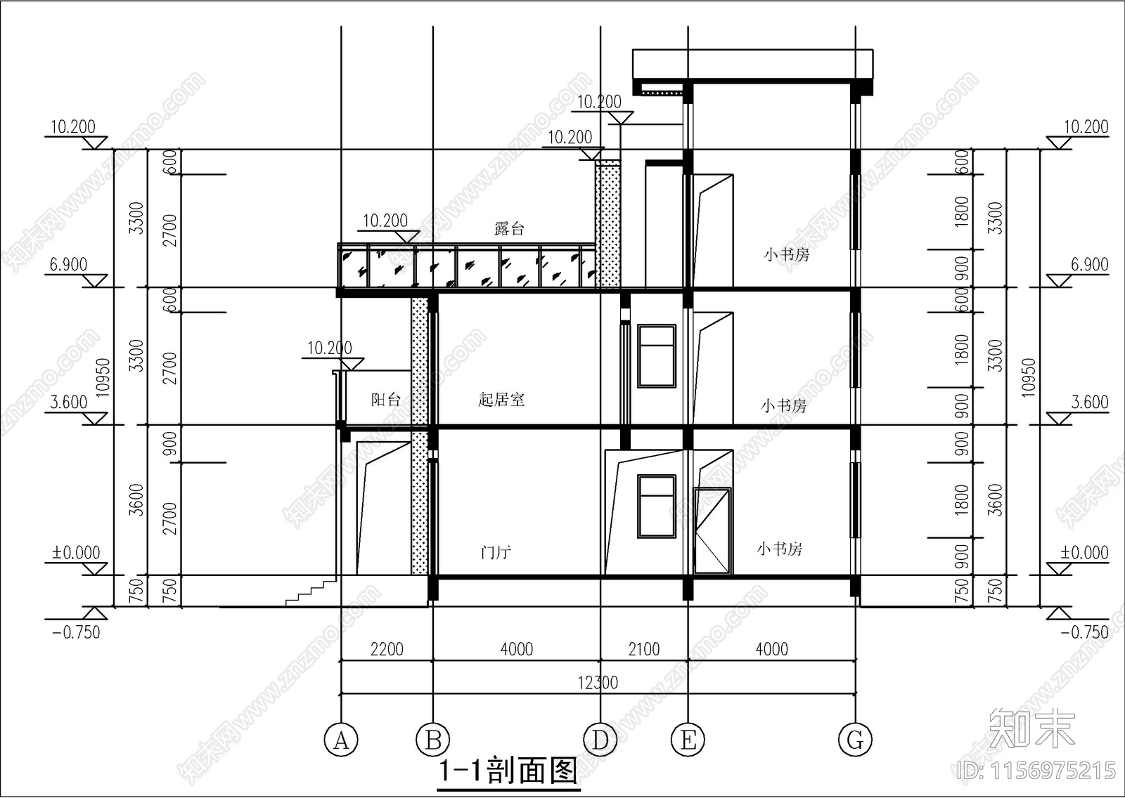 三层自建房cad施工图下载【ID:1156975215】