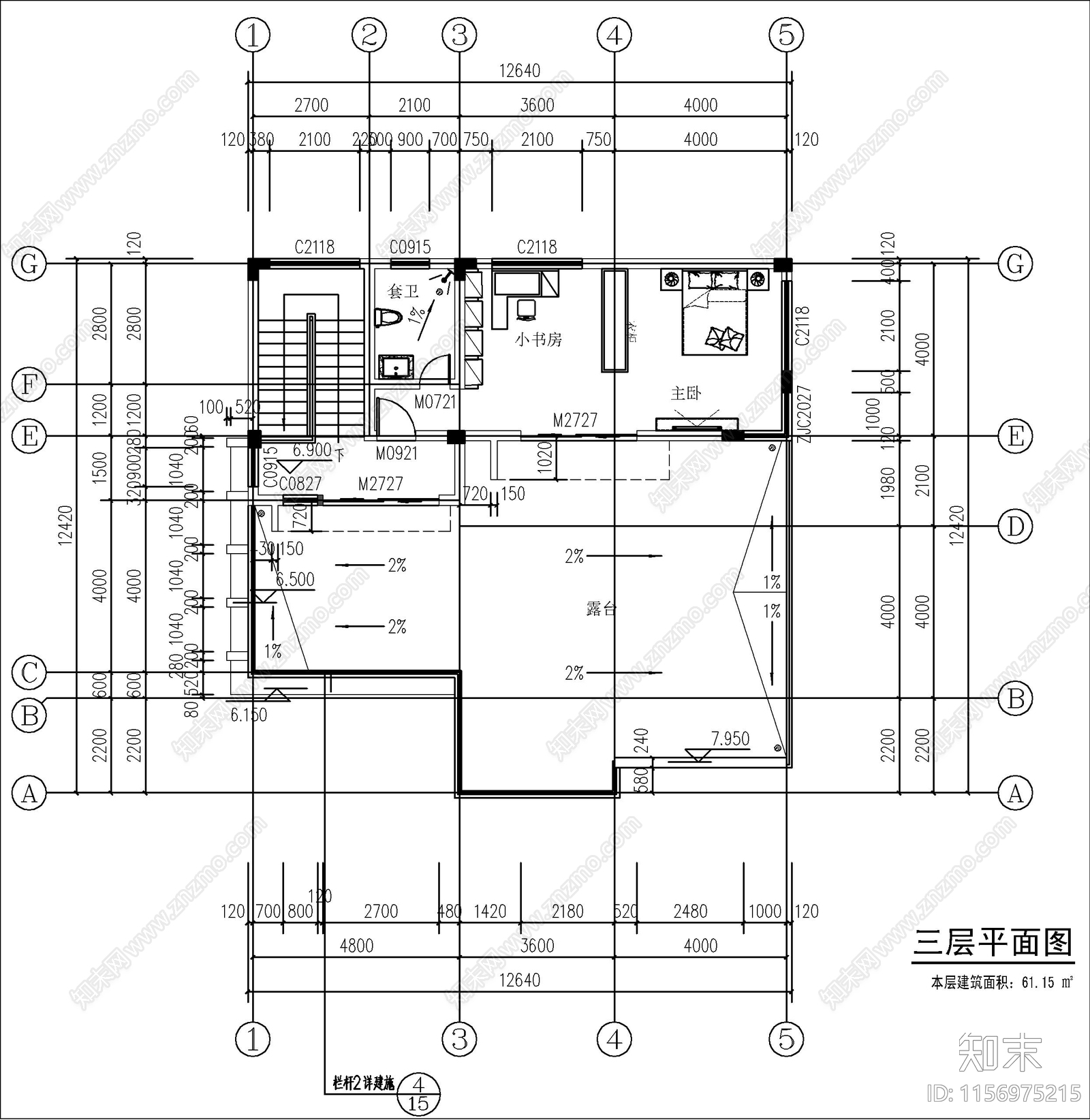 三层自建房cad施工图下载【ID:1156975215】