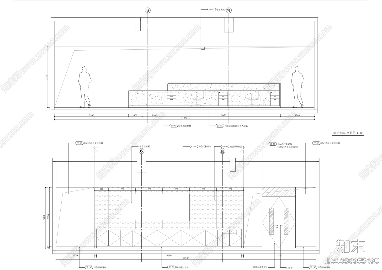 心脏病医院精装cad施工图下载【ID:1156975490】