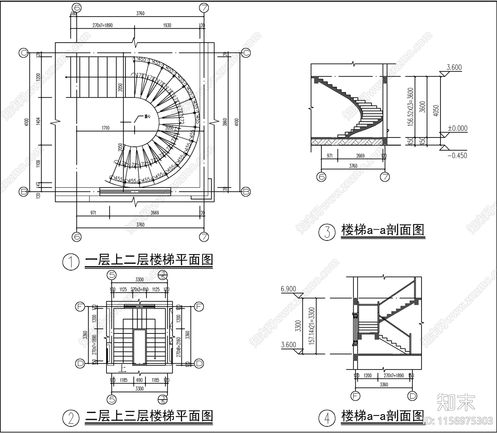 欧式三层自建房cad施工图下载【ID:1156975303】