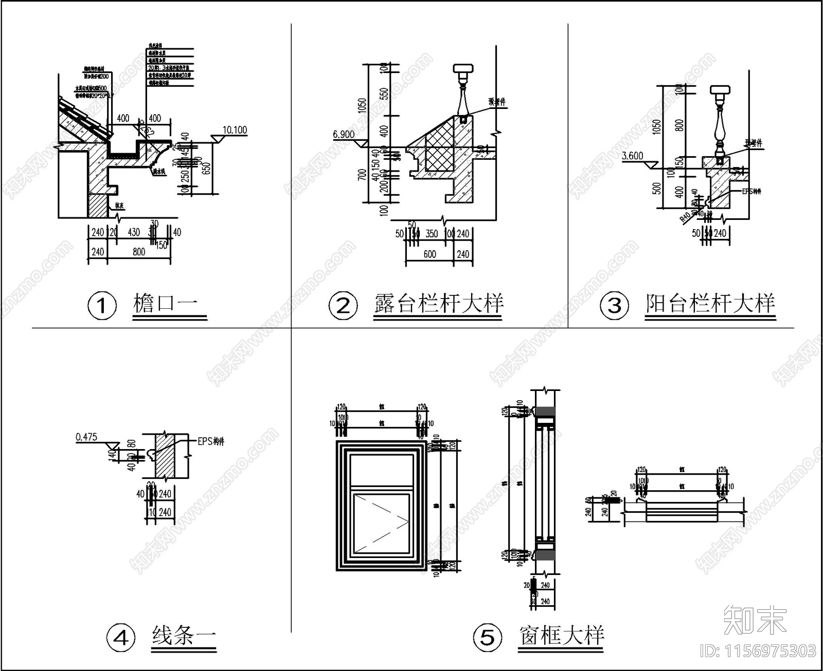 欧式三层自建房cad施工图下载【ID:1156975303】