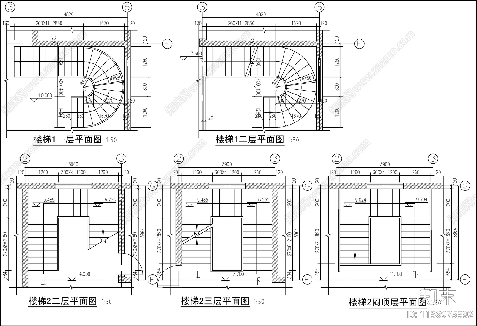 新中式三层自建房cad施工图下载【ID:1156975592】