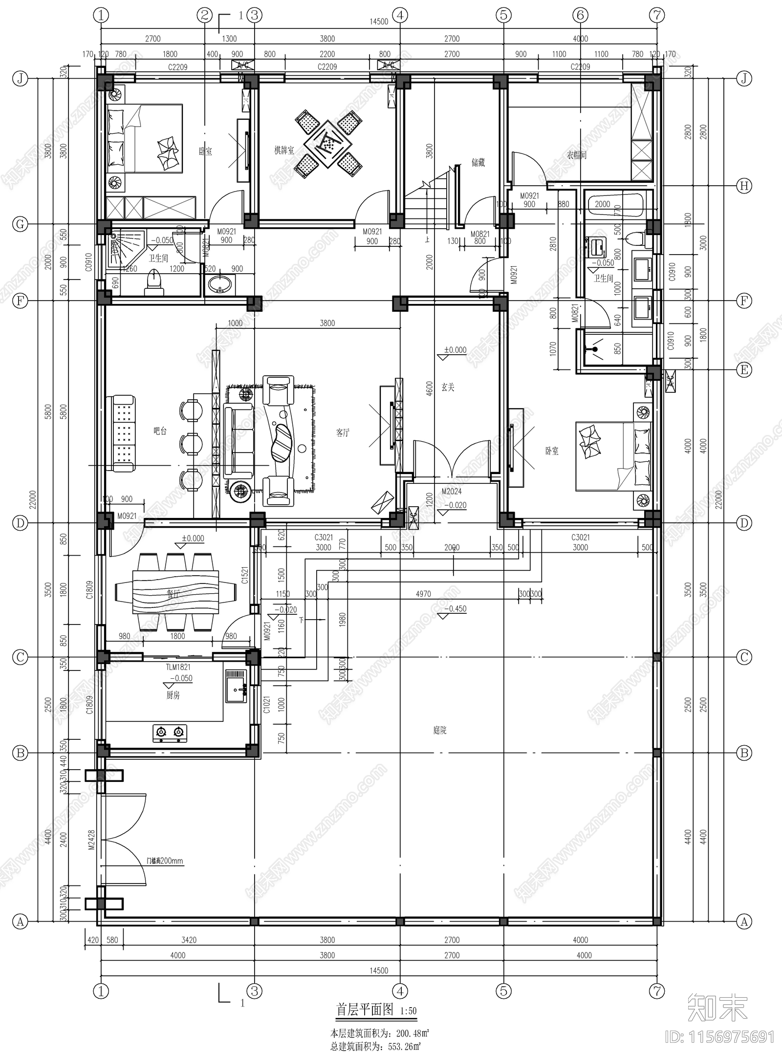 三层自建房cad施工图下载【ID:1156975691】