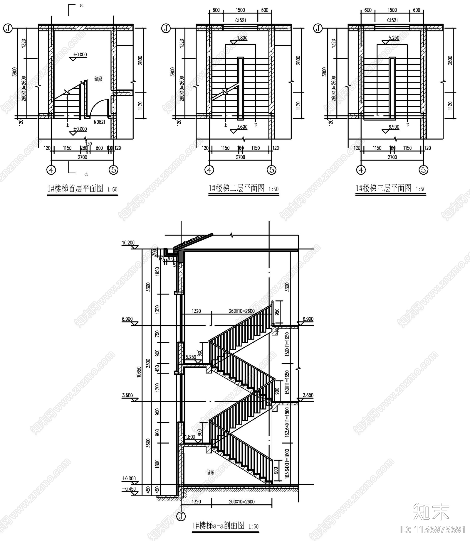 三层自建房cad施工图下载【ID:1156975691】