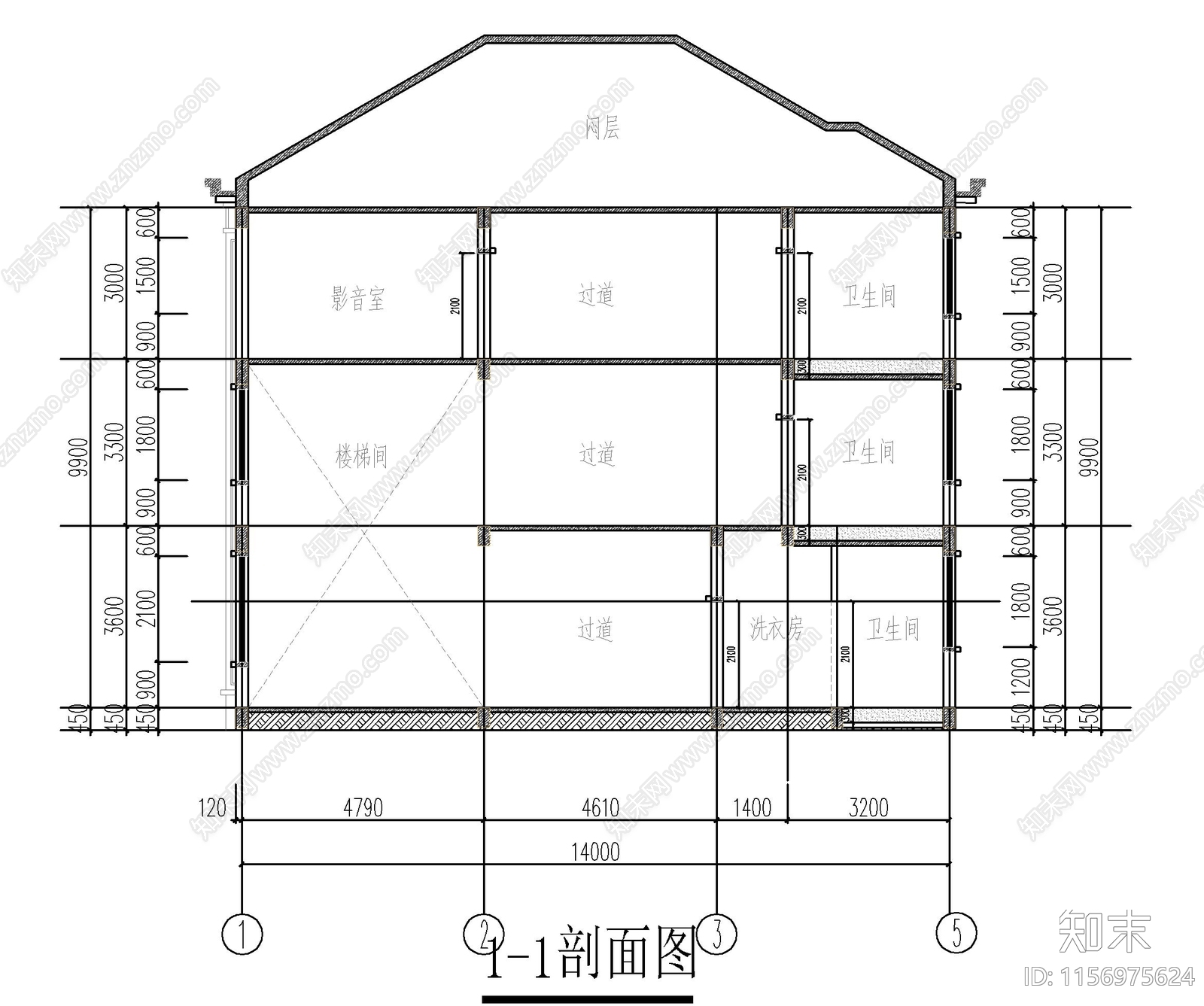 新中式三层自建房cad施工图下载【ID:1156975624】