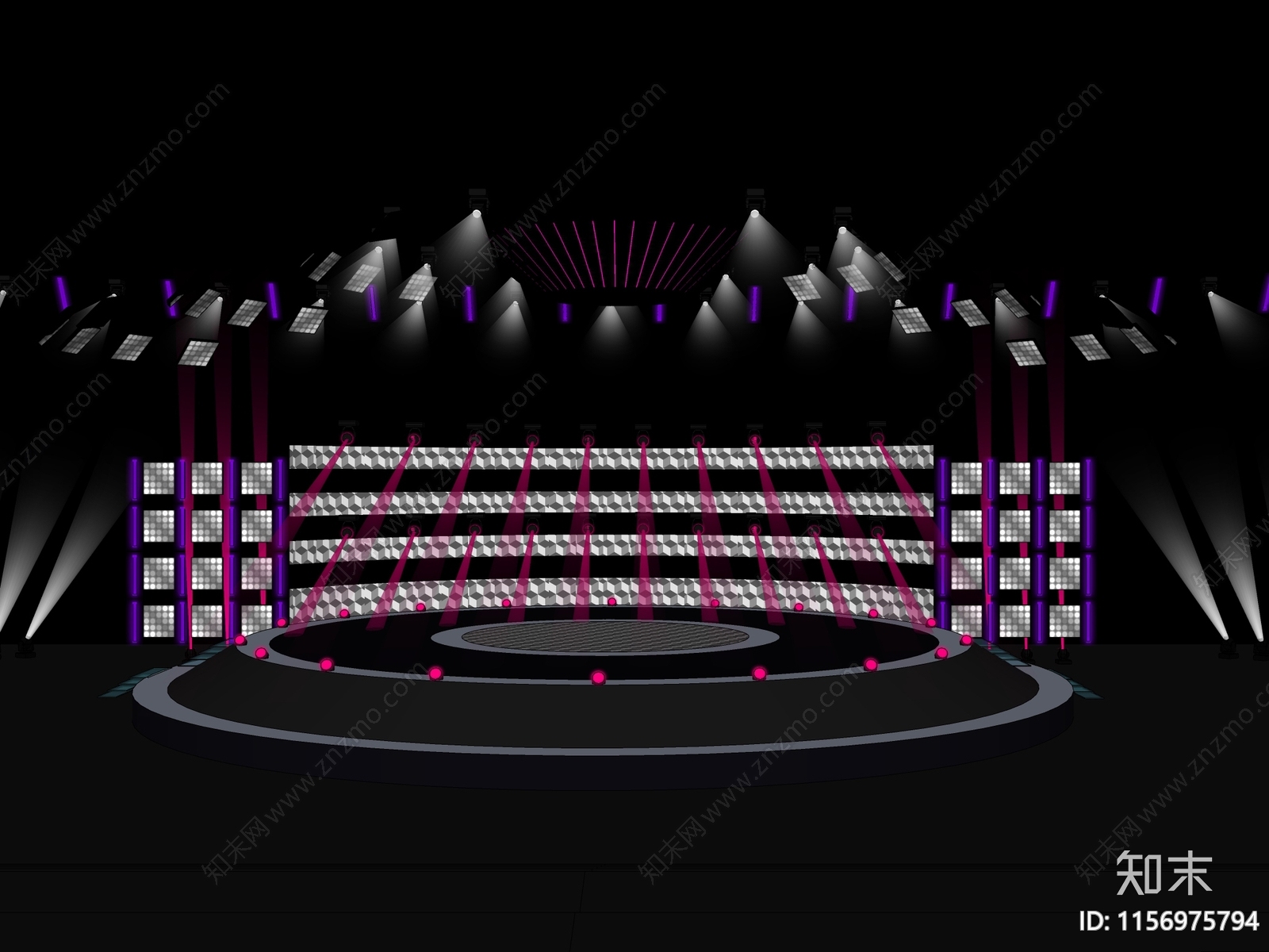 现代时尚表演舞台SU模型下载【ID:1156975794】