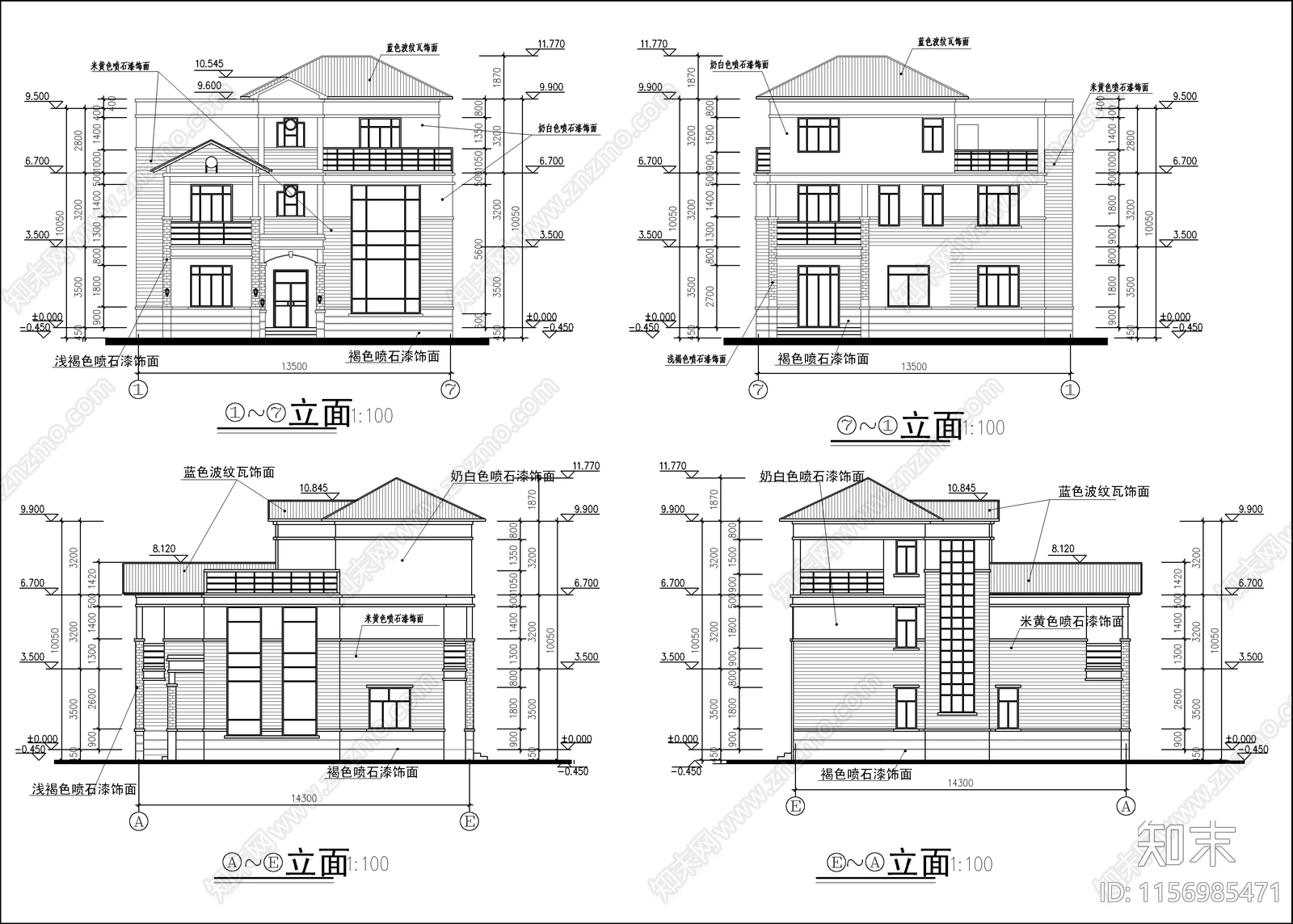 23套自建房cad施工图下载【ID:1156985471】