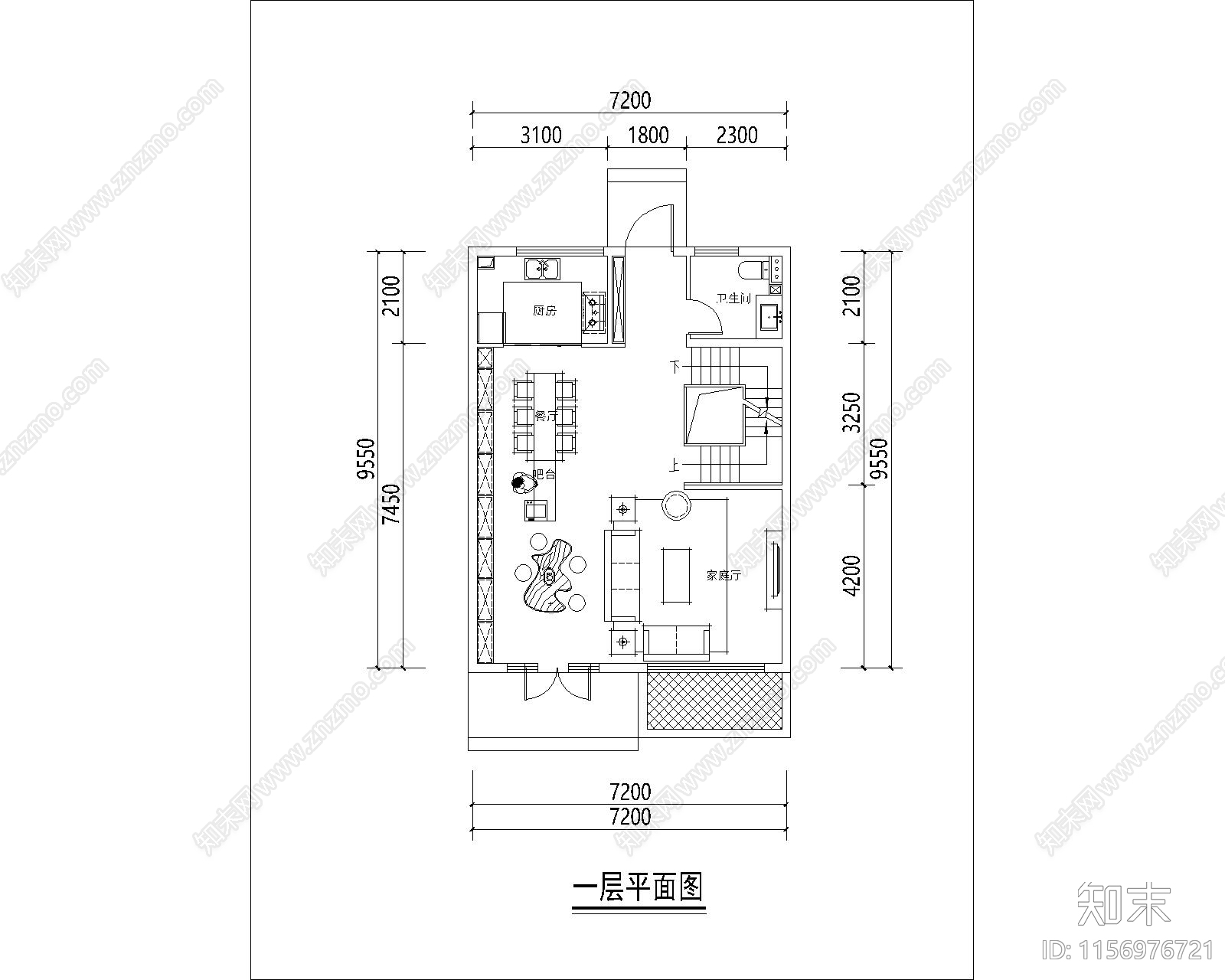 两面宽4层别墅建筑平面图cad施工图下载【ID:1156976721】