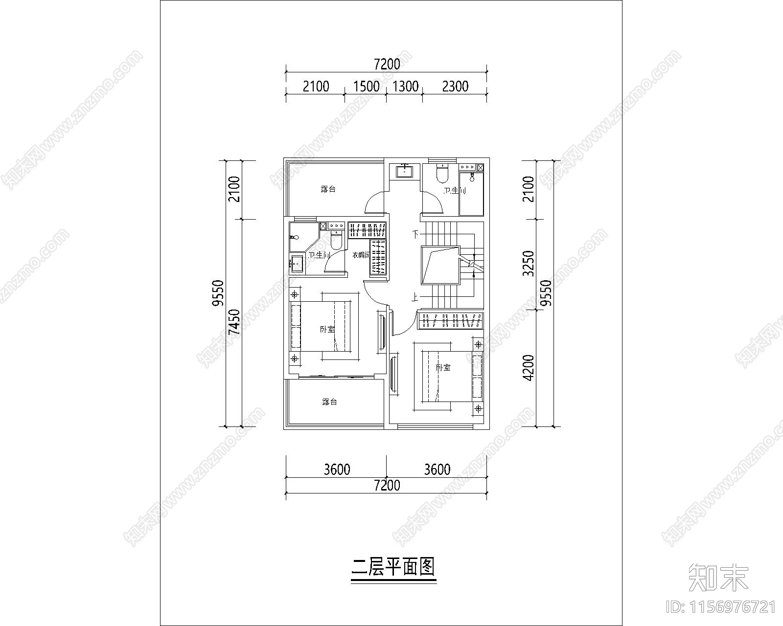 两面宽4层别墅建筑平面图cad施工图下载【ID:1156976721】