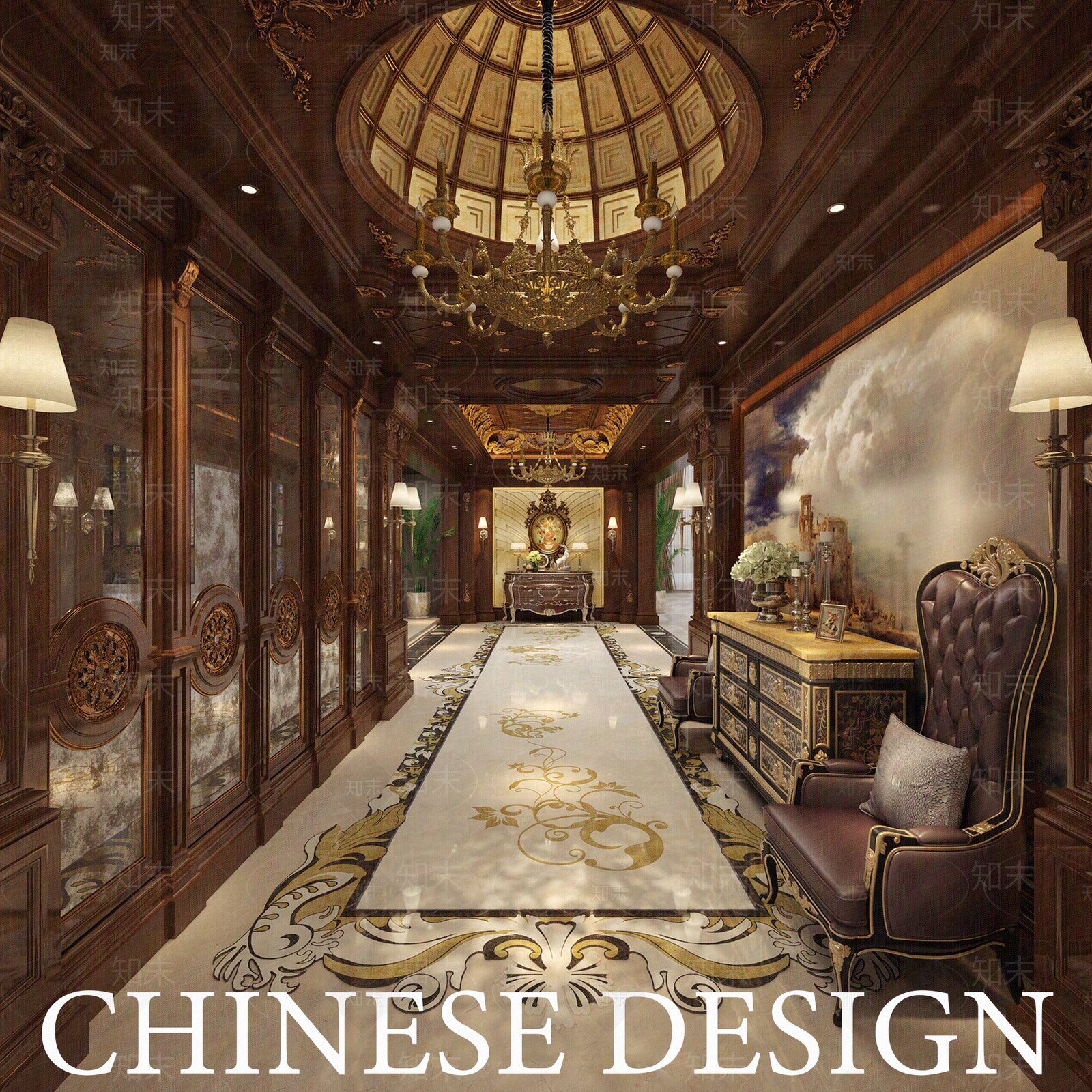 古典建筑室内设计贴图下载【ID:1156976727】