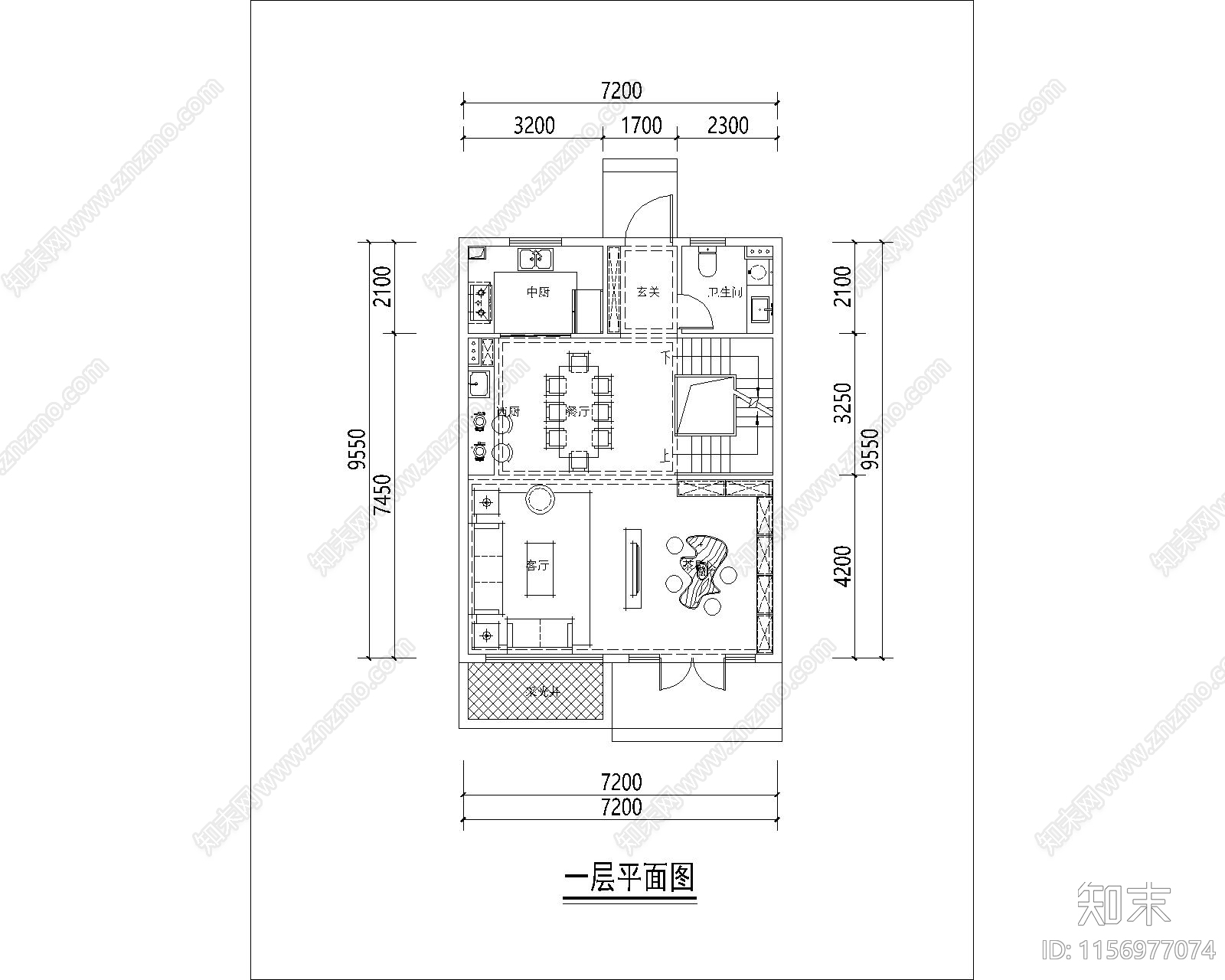 两面宽4层别墅cad施工图下载【ID:1156977074】